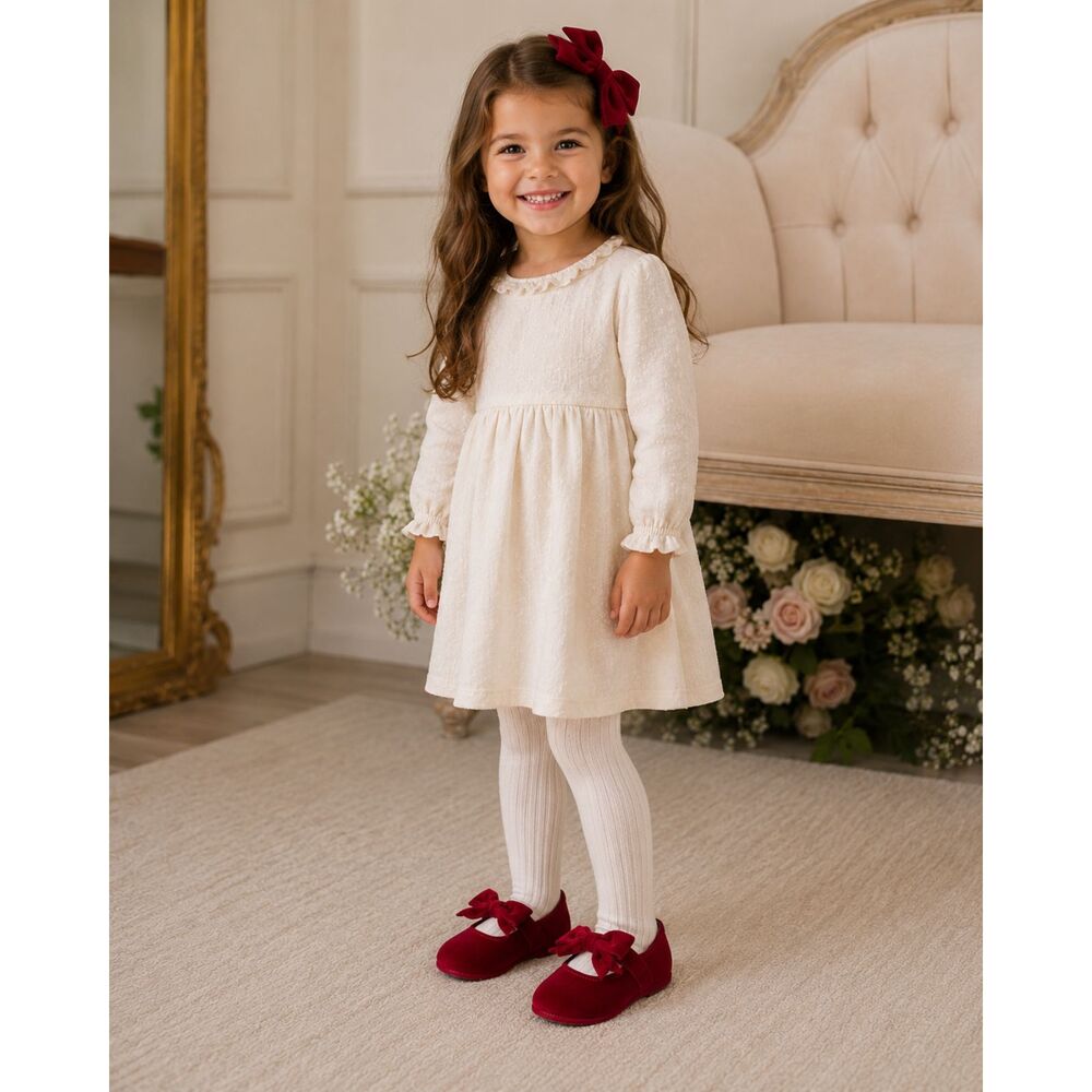 Toddler Girls Size 9 Red Velvet Bow Mary Jane Dress Shoes Coquette Holiday